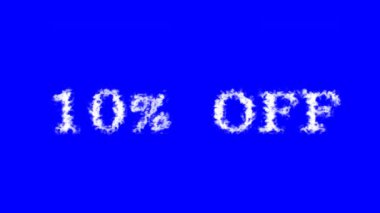 % 10 kapalı metin efekti mavi izole arkaplan. Yüksek görsel etkiyle canlandırılmış metin efekti. harf ve metin efekti.