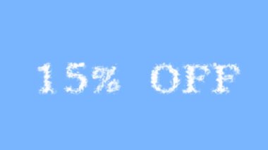 % 15 kapalı metin efekti gökyüzü izole arkaplan. Yüksek görsel etkiyle canlandırılmış metin efekti. harf ve metin efekti.