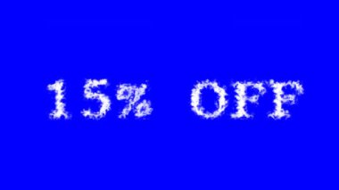 % 15 kapalı metin efekti mavi izole arkaplan. Yüksek görsel etkiyle canlandırılmış metin efekti. harf ve metin efekti.