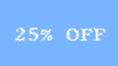 % 25 kapalı metin efekti gökyüzü izole arka plan. Yüksek görsel etkiyle canlandırılmış metin efekti. harf ve metin efekti.