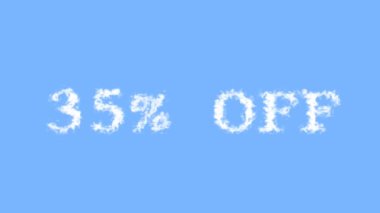 % 35 kapalı metin efekti gökyüzü izole arka plan. Yüksek görsel etkiyle canlandırılmış metin efekti. harf ve metin efekti.