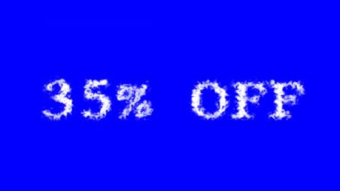 % 35 kapalı metin efekti mavi izole arkaplan. Yüksek görsel etkiyle canlandırılmış metin efekti. harf ve metin efekti.