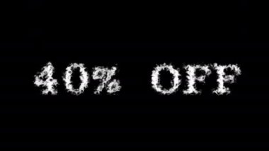 % 40 indirimli metin efekti siyah izole arkaplan. Yüksek görsel etkiyle canlandırılmış metin efekti. harf ve metin efekti.