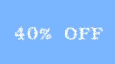 % 40 kapalı bulut etkisi gökyüzü izole arka plan. Yüksek görsel etkiyle canlandırılmış metin efekti. harf ve metin efekti.
