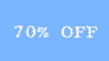 % 70 kapalı bulut etkisi gökyüzü izole arka plan. Yüksek görsel etkiyle canlandırılmış metin efekti. harf ve metin efekti.