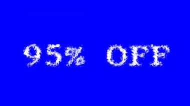 % 95 indirimli metin efekti mavi izole arkaplan. Yüksek görsel etkiyle canlandırılmış metin efekti. harf ve metin efekti.