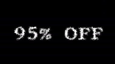 % 95 indirimli metin efekti siyah izole arkaplan. Yüksek görsel etkiyle canlandırılmış metin efekti. harf ve metin efekti.