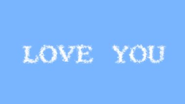 Love You metin efekti gökyüzü izole arkaplan. Yüksek görsel etkiyle canlandırılmış metin efekti. harf ve metin efekti.