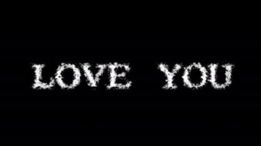 Love You metin efekti siyah izole arkaplan. Yüksek görsel etkiyle canlandırılmış metin efekti. harf ve metin efekti.