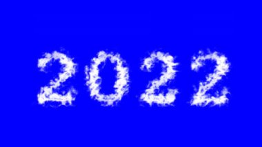 2022 bulut etkisi mavi izole arkaplan. Yüksek görsel etkiyle canlandırılmış metin efekti. harf ve metin efekti.