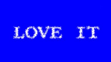 Love It metin efekti mavi izole arkaplan. Yüksek görsel etkiyle canlandırılmış metin efekti. harf ve metin efekti.