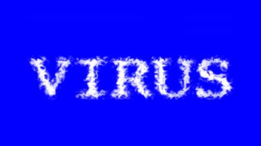 Virüs bulut etkisi mavi izole arkaplan. Yüksek görsel etkiyle canlandırılmış metin efekti. harf ve metin efekti.