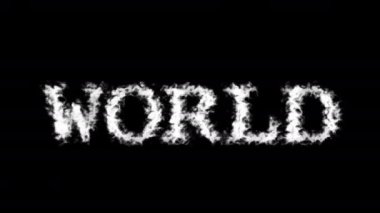 Dünya bulutu etkisi siyah izole arkaplan. Yüksek görsel etkiyle canlandırılmış metin efekti. harf ve metin efekti.