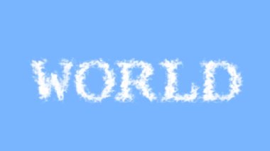 Dünya bulutu etkisi gökyüzü izole arkaplan. Yüksek görsel etkiyle canlandırılmış metin efekti. harf ve metin efekti.