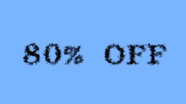 % 80 kapalı duman etkisi gökyüzü izole arka plan. Yüksek görsel etkiyle canlandırılmış metin efekti. harf ve metin efekti.