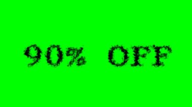 % 90 kapalı duman etkisi yeşil izole arka plan. Yüksek görsel etkiyle canlandırılmış metin efekti. harf ve metin efekti.
