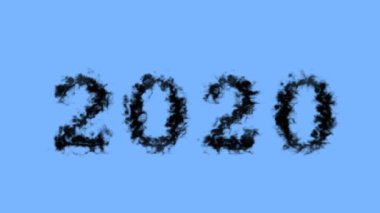 2020 duman etkisi gökyüzü izole arka plan. Yüksek görsel etkiyle canlandırılmış metin efekti. harf ve metin efekti.