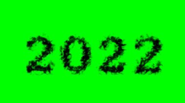 2022 duman etkisi yeşil izole arka plan. Yüksek görsel etkiyle canlandırılmış metin efekti. harf ve metin efekti.