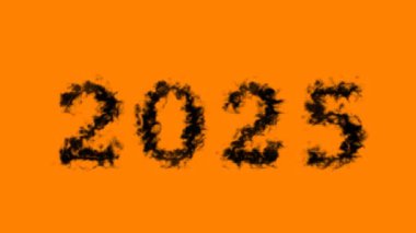 2025 duman etkisi turuncu izole arka plan. Yüksek görsel etkiyle canlandırılmış metin efekti. harf ve metin efekti.