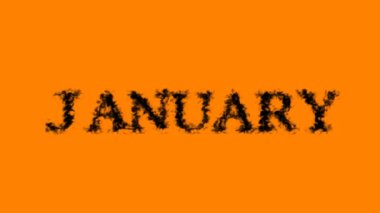 Ocak ayı duman etkisi turuncu izole arka plan. Yüksek görsel etkiyle canlandırılmış metin efekti. harf ve metin efekti.