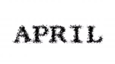 Nisan ayı duman etkisi beyaz izole arkaplan. Yüksek görsel etkiyle canlandırılmış metin efekti. harf ve metin efekti.