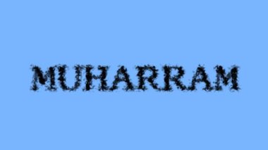 Muharram duman etkisi gökyüzü izole arkaplan. Yüksek görsel etkiyle canlandırılmış metin efekti. harf ve metin efekti.