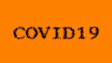 Covid19 duman etkisi turuncu izole arka plan. Yüksek görsel etkiyle canlandırılmış metin efekti. harf ve metin efekti.