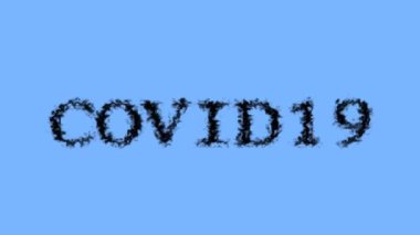 Covid19 duman etkisi gökyüzü izole arkaplan. Yüksek görsel etkiyle canlandırılmış metin efekti. harf ve metin efekti.