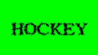 Hokey dumanı mesaj efekti yeşil izole arkaplan. Yüksek görsel etkiyle canlandırılmış metin efekti. harf ve metin efekti.