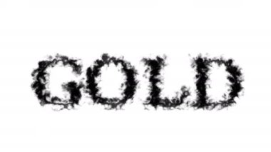 Altın dumanlı mesaj efekti beyaz izole arka plan. Yüksek görsel etkiyle canlandırılmış metin efekti. harf ve metin efekti.