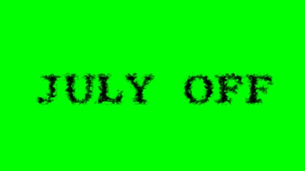 July Smoke Text Effect Green Isolated Background Animated Text Effect — Stock Video