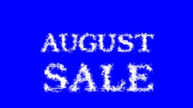 Ağustos ayı bulut etkisi mavi izole arkaplan. Yüksek görsel etkiyle canlandırılmış metin efekti. harf ve metin efekti.