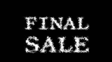 Son Satış Bulut etkisi siyah izole arka plan. Yüksek görsel etkiyle canlandırılmış metin efekti. harf ve metin efekti.