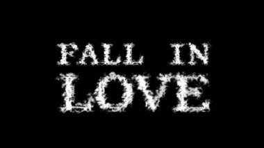 Aşık Olmak Metin Efekti Siyah İzole Arkaplan. Yüksek görsel etkiyle canlandırılmış metin efekti. harf ve metin efekti.