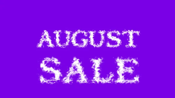 Sierpień Sprzedaż Chmury Tekst Efekt Fioletowy Odizolowane Tło Animowany Efekt — Zdjęcie stockowe