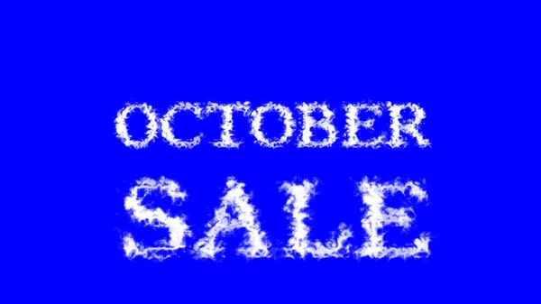 Oktober Försäljning Moln Text Effekt Blå Isolerad Bakgrund Animerad Texteffekt — Stockfoto