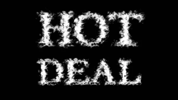 Hot Deal Cloud Text Effect Black Isolated Background 효과가 애니메이션 — 스톡 사진