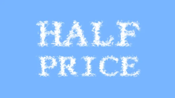 Half Price Wolk Tekst Effect Lucht Geïsoleerde Achtergrond Geanimeerd Teksteffect — Stockfoto