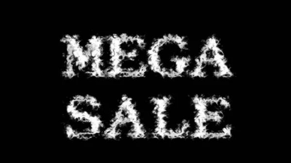 Облачный Текстовый Эффект Mega Sale Черный Изолированный Фон Анимированный Текстовый — стоковое фото