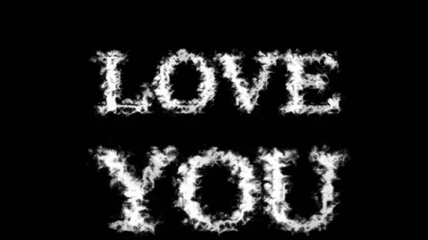 Love You Cloud Text Effect Black Isolated Background Animated Text — Stock Photo, Image