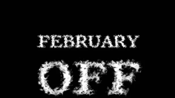 Februar Aus Wolke Texteffekt Schwarz Isolierten Hintergrund Animierte Texteffekte Mit — Stockfoto