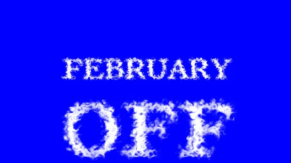 Febrero Nube Efecto Texto Azul Aislado Fondo Efecto Texto Animado —  Fotos de Stock