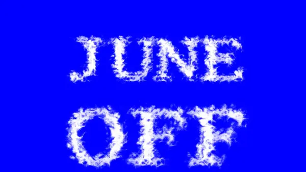 Juni Aus Wolke Text Effekt Blau Isolierten Hintergrund Animierte Texteffekte — Stockfoto