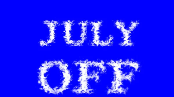 Lipiec Efekt Tekstowy Chmury Niebieskie Pojedyncze Tło Animowany Efekt Tekstowy — Zdjęcie stockowe