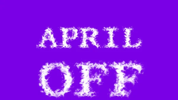 4月雲のテキスト効果をオフに紫色の隔離された背景 視覚効果の高いアニメーションテキスト効果です 手紙とテキスト効果 — ストック写真
