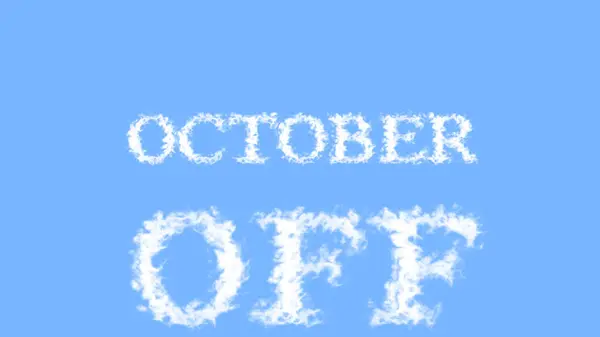 Outubro Nuvem Efeito Texto Céu Isolado Fundo Efeito Texto Animado — Fotografia de Stock