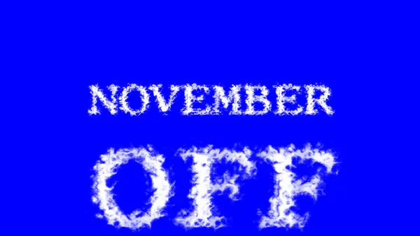 11月雲のテキストエフェクト青の隔離された背景をオフ 視覚効果の高いアニメーションテキスト効果です 手紙とテキスト効果 — ストック写真