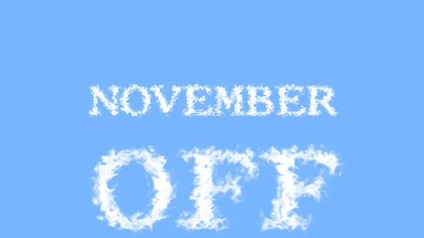 November Cloud Text Efekt Nebe Izolované Pozadí Animovaný Textový Efekt — Stock fotografie
