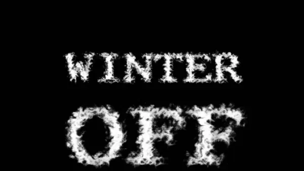 Winter Efekt Tekstowy Chmury Czarne Pojedyncze Tło Animowany Efekt Tekstowy — Zdjęcie stockowe