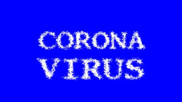 Corona Virus Moln Text Effekt Blå Isolerad Bakgrund Animerad Texteffekt — Stockfoto